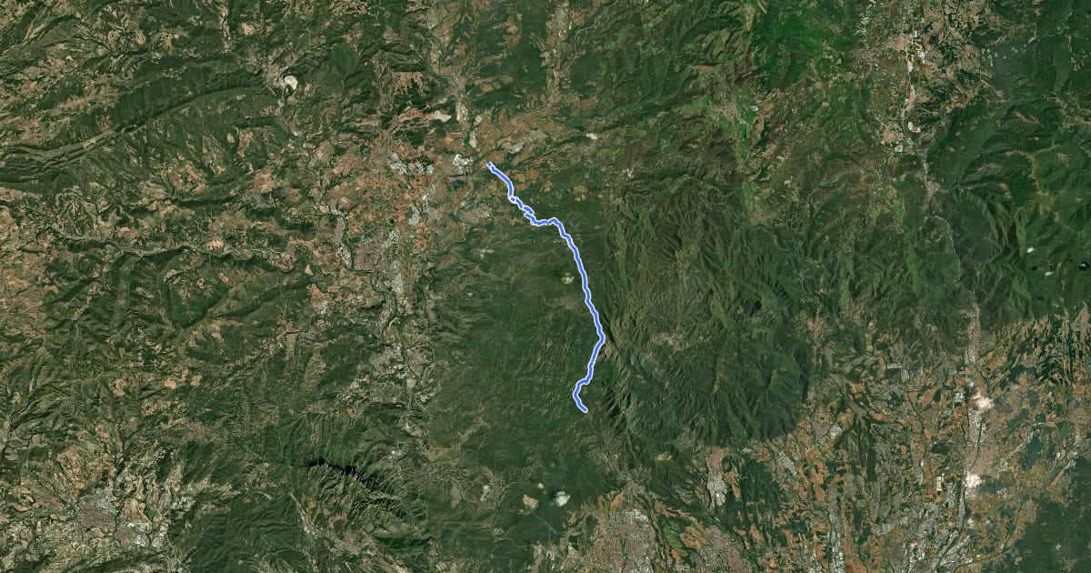 Маршрут Camí Ral de Barcelona a Berga на спутниковом снимке