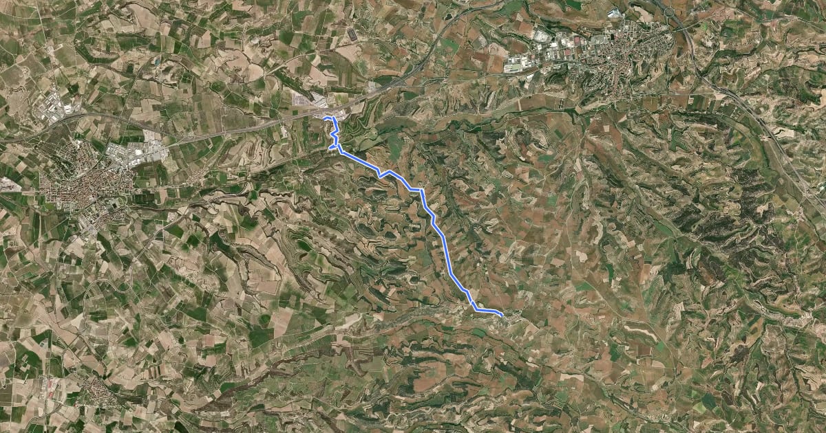 Маршрут Camí Ral de la Segarra на спутниковом снимке