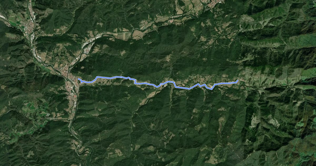 Маршрут Camí Ral de Vallfogona a Ripoll на спутниковом снимке