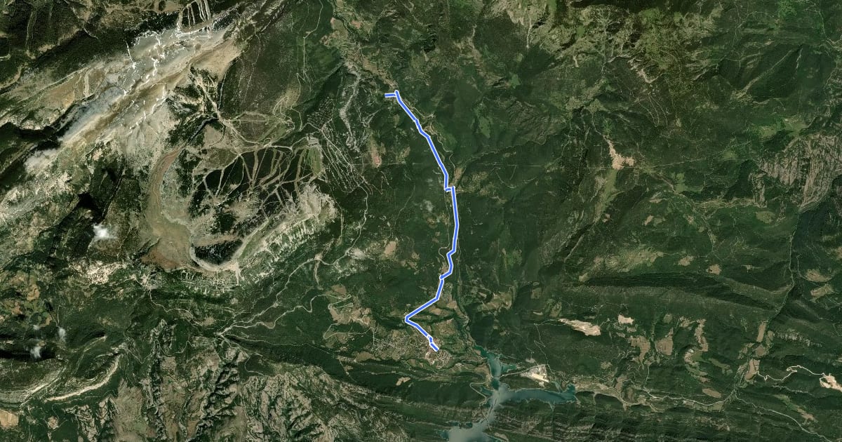 Маршрут Camí verd de la Vall de Lord на спутниковом снимке