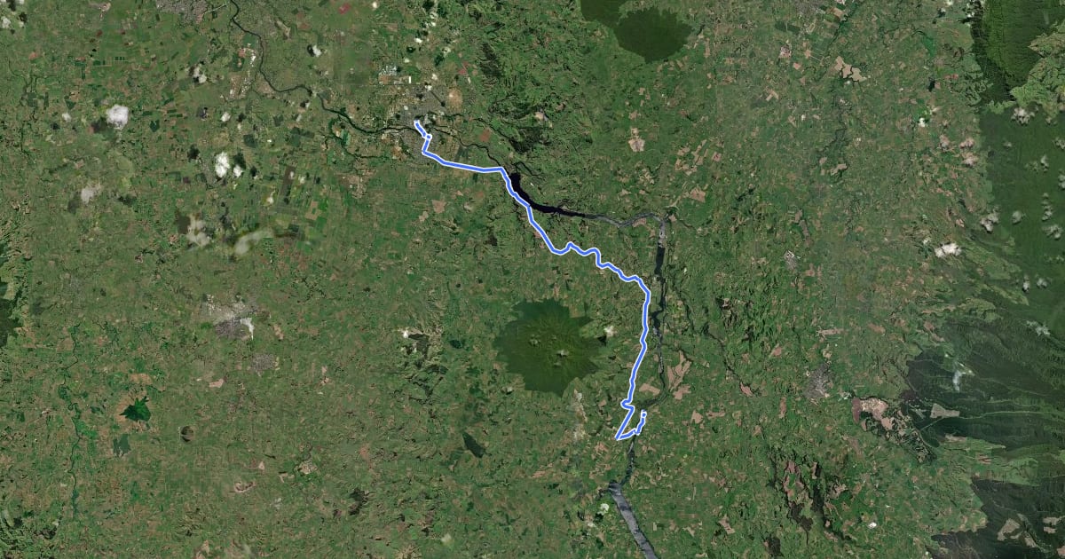 Маршрут Cambridge to Waikato River Trail Connection на спутниковом снимке