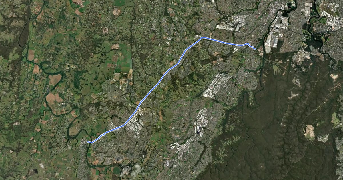 Маршрут Camden Valley Way на спутниковом снимке