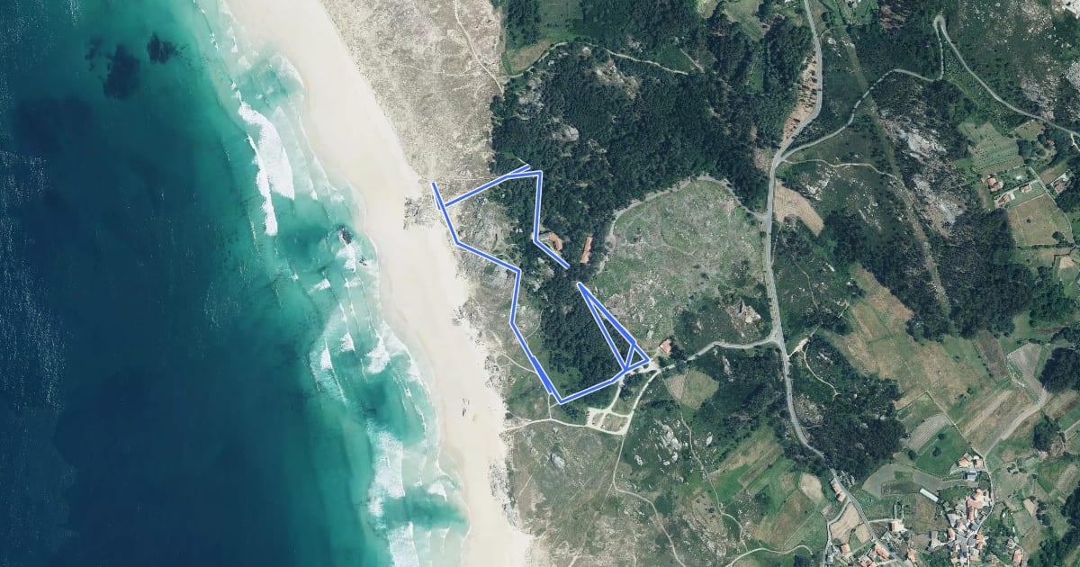Маршрут Camiño da Praia на спутниковом снимке