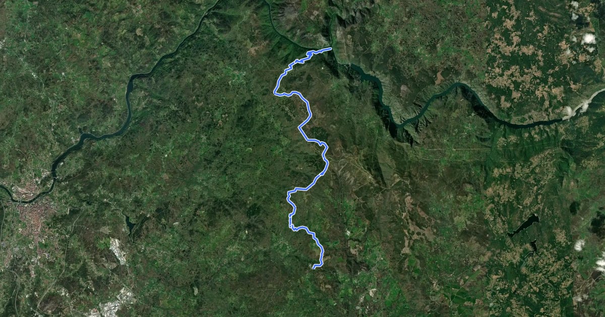 Маршрут Camiño Natural da Ribeira Sacra на спутниковом снимке