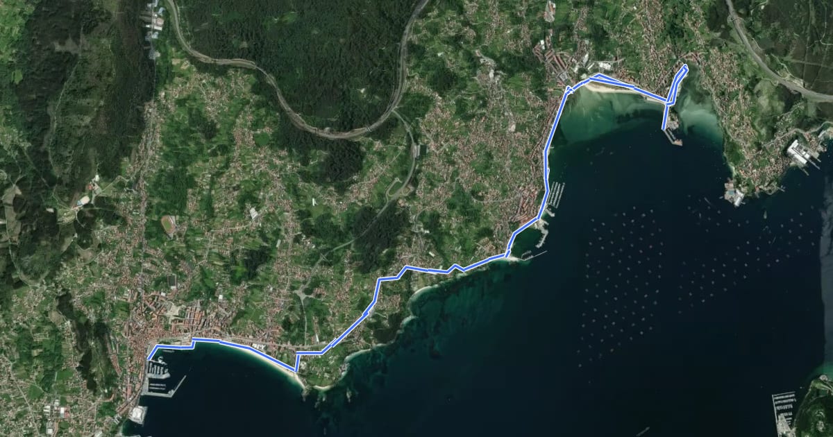 Маршрут Camiño Real Moaña - Cangas do Morrazo на спутниковом снимке