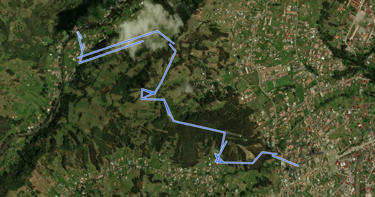 Маршрут CaminANTES Ruta 14: Barabón – Cerro Huizhil – Baños на спутниковом снимке