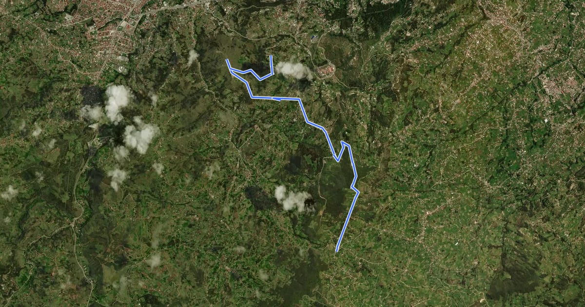 Маршрут CaminANTES Ruta 9: Cerro Verde – Cerro Monjas на спутниковом снимке