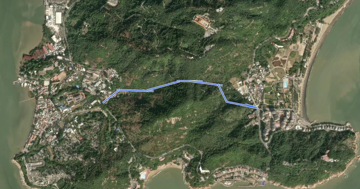Маршрут 路環石面盆古道 Caminho Antigo de Seac Min Pun de Coloane на спутниковом снимке