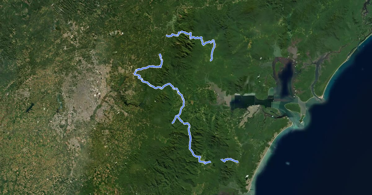 Маршрут Caminho da Mata Atlântica - Montanhas do Paraná на спутниковом снимке