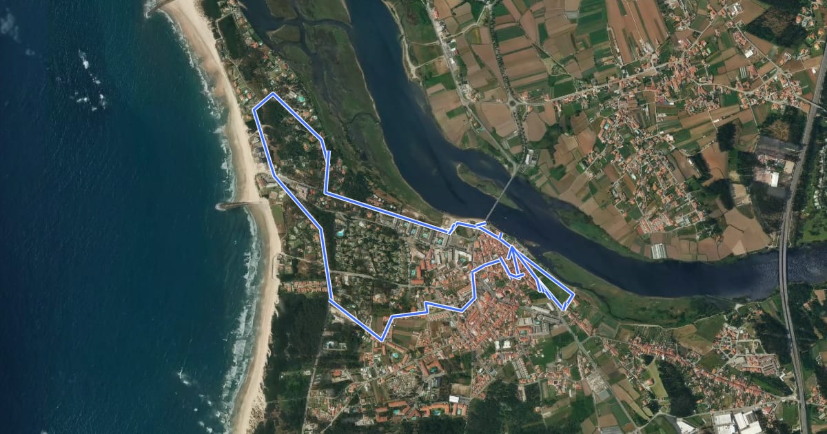Маршрут Caminho da Memória на спутниковом снимке