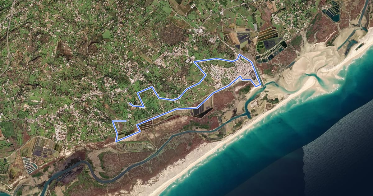 Маршрут Caminho da Ria Formosa на спутниковом снимке
