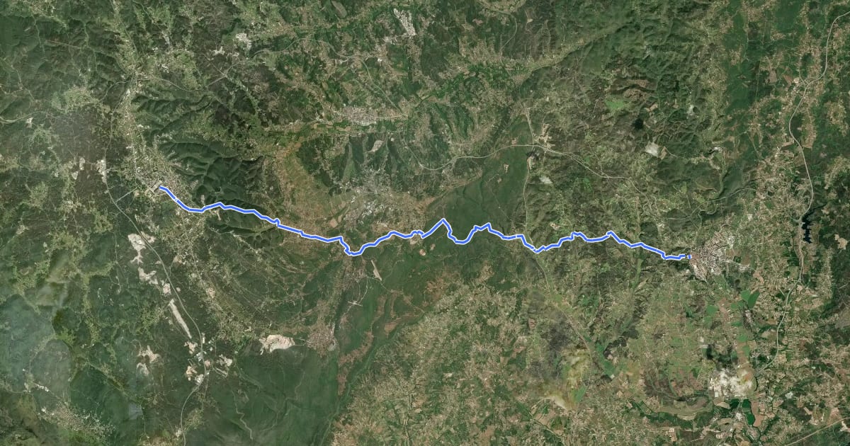 Маршрут Caminho de Fátima Nascente на спутниковом снимке