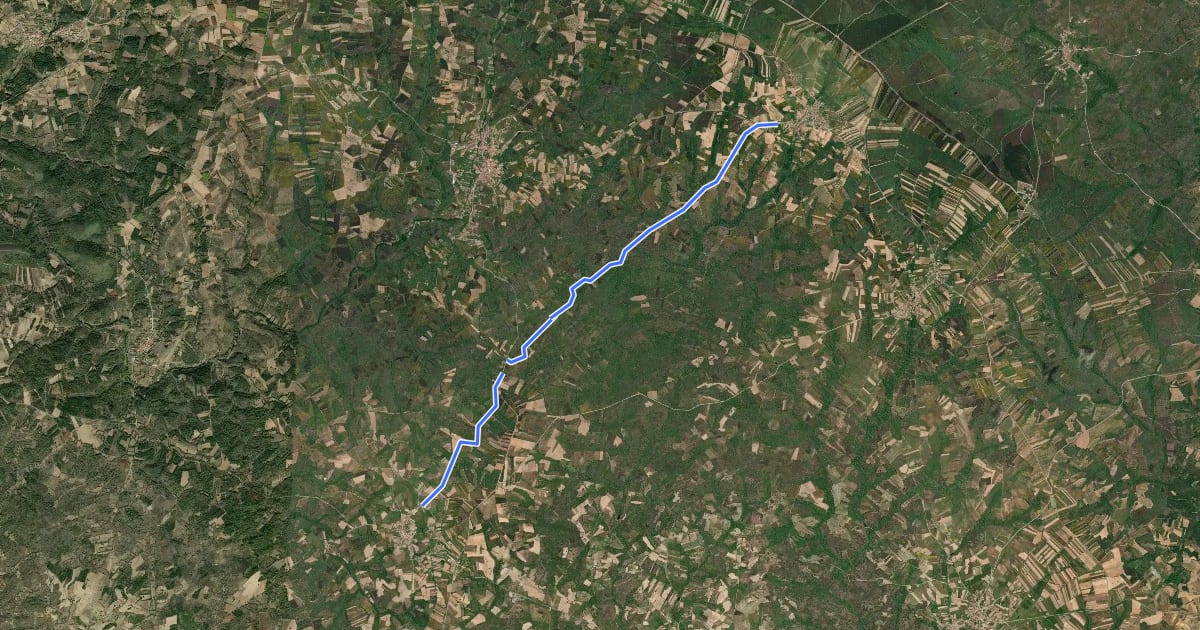 Маршрут Caminho de Santo Amaro a Especiosa на спутниковом снимке