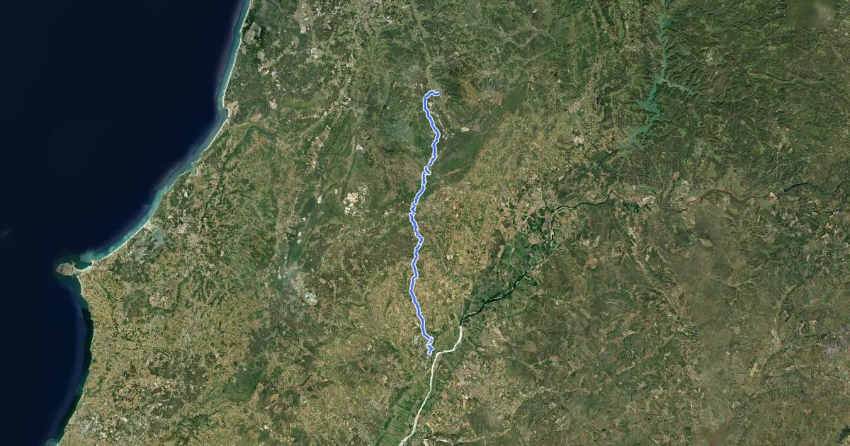Маршрут Caminho de Tejo на спутниковом снимке
