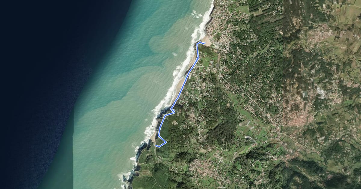 Маршрут Caminho do Atlântico (Troço Adraga - Maçãs) на спутниковом снимке