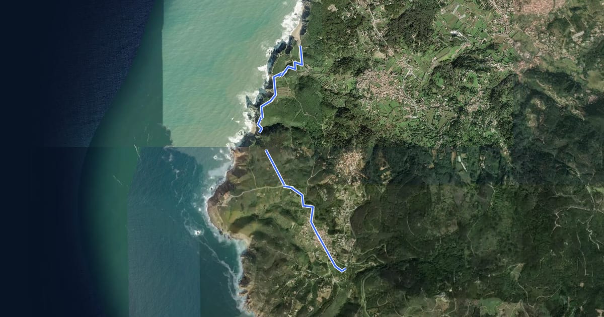 Маршрут Caminho do Atlântico (Troço Azoia-Adraga) на спутниковом снимке
