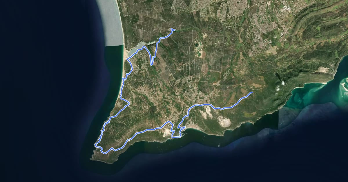 Маршрут Caminho do Atlântico (Troço Concelho Sesimbra) на спутниковом снимке