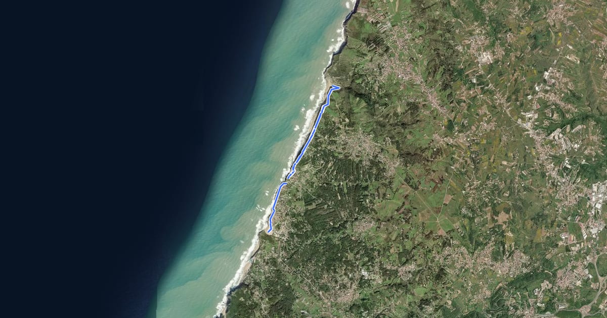 Маршрут Caminho do Atlântico (Troço Maçãs - Magoito) на спутниковом снимке