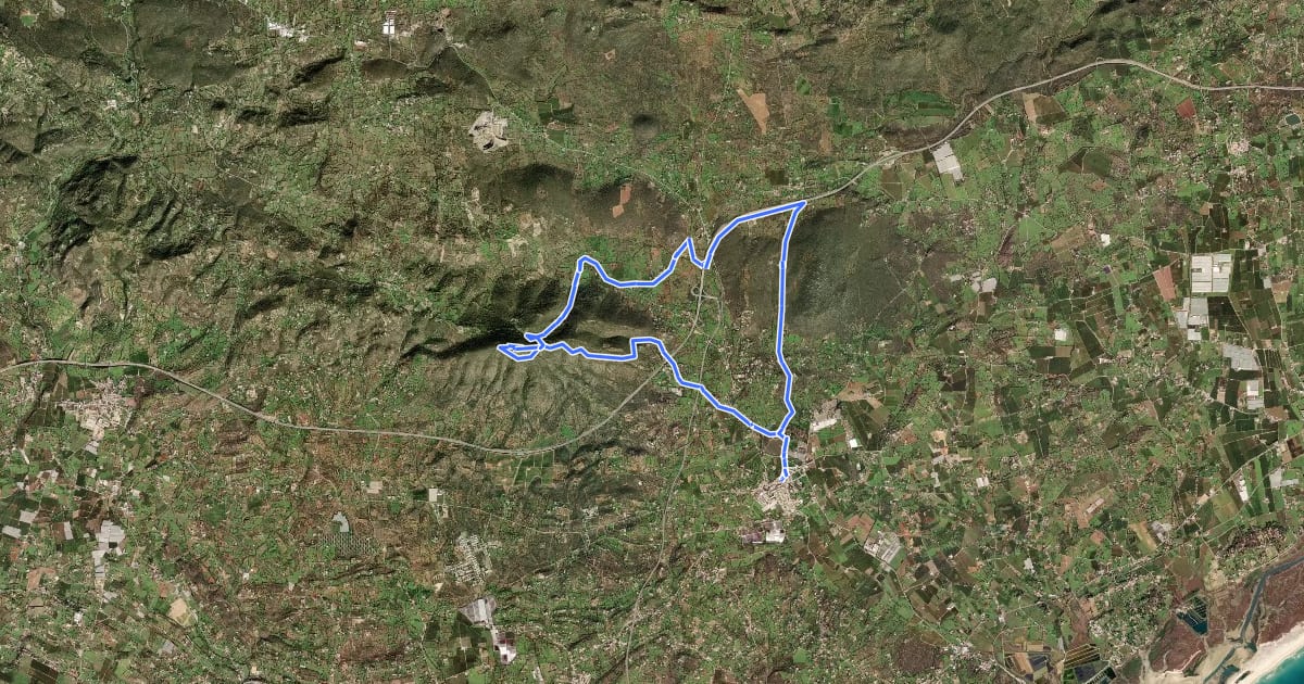 Маршрут Caminho do Cerro de São Miguel на спутниковом снимке