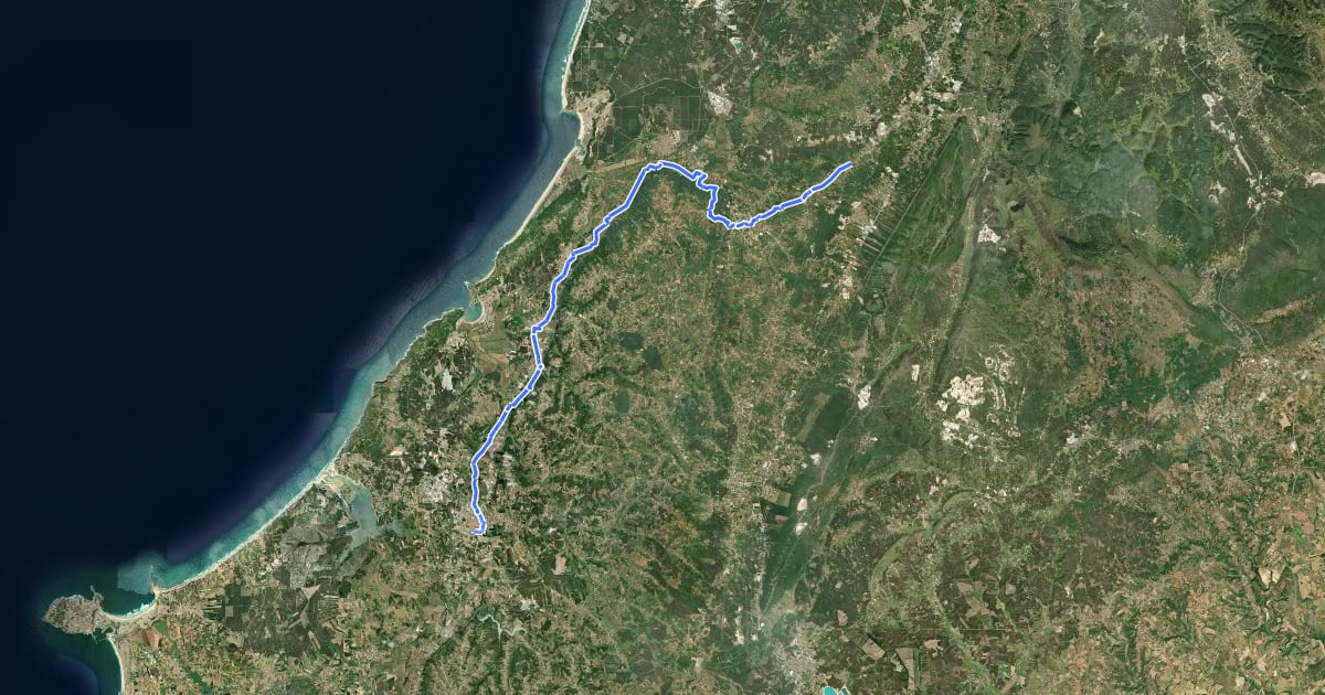Маршрут Caminho do Mar на спутниковом снимке