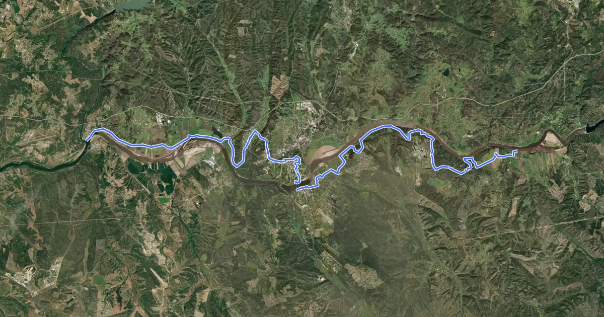 Маршрут Caminho do Tejo на спутниковом снимке