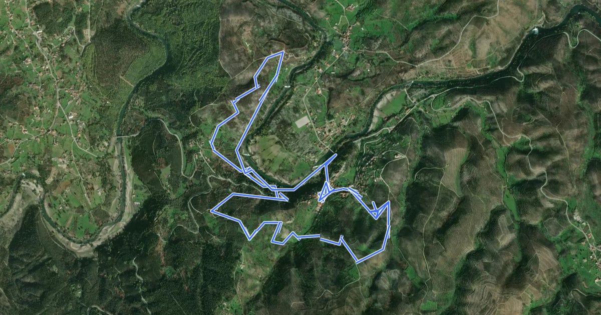 Маршрут Caminho do Xisto de Vila Cova de Alva на спутниковом снимке