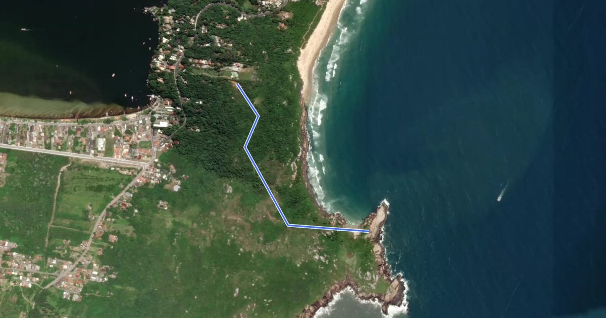 Маршрут Caminho dos Pescadores на спутниковом снимке