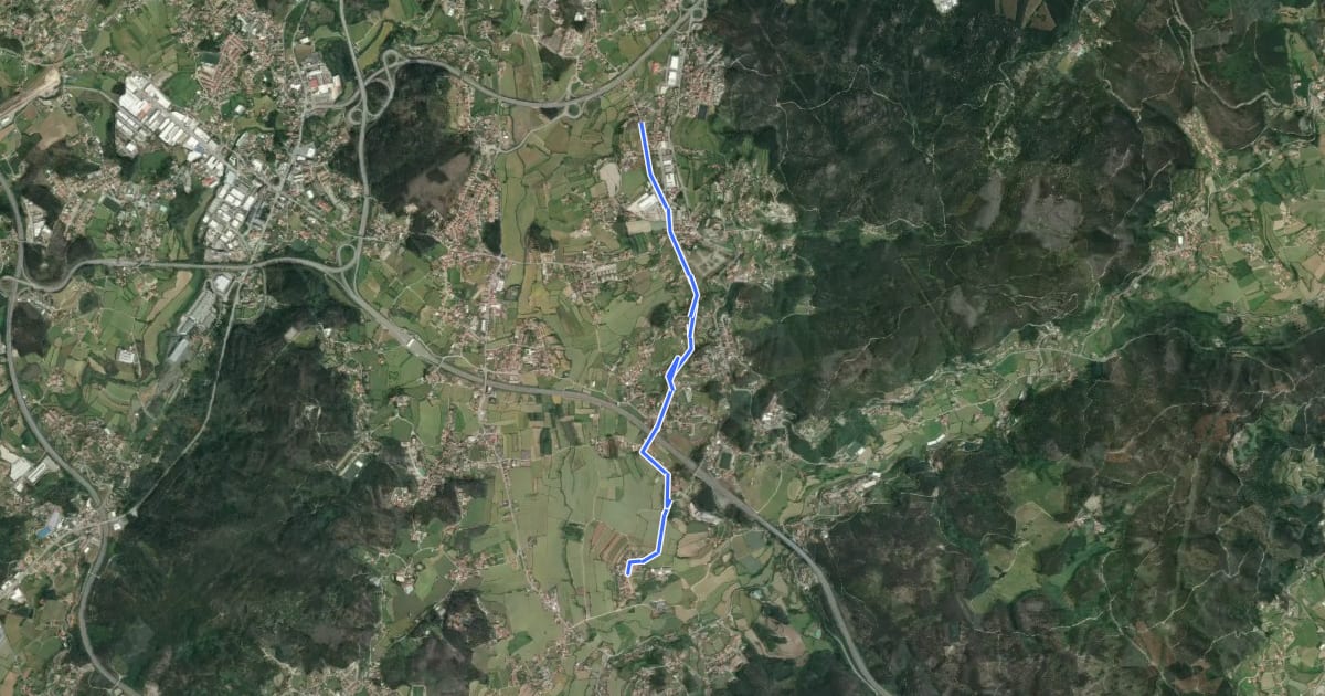 Маршрут Caminho Português por Braga (alternativ) на спутниковом снимке
