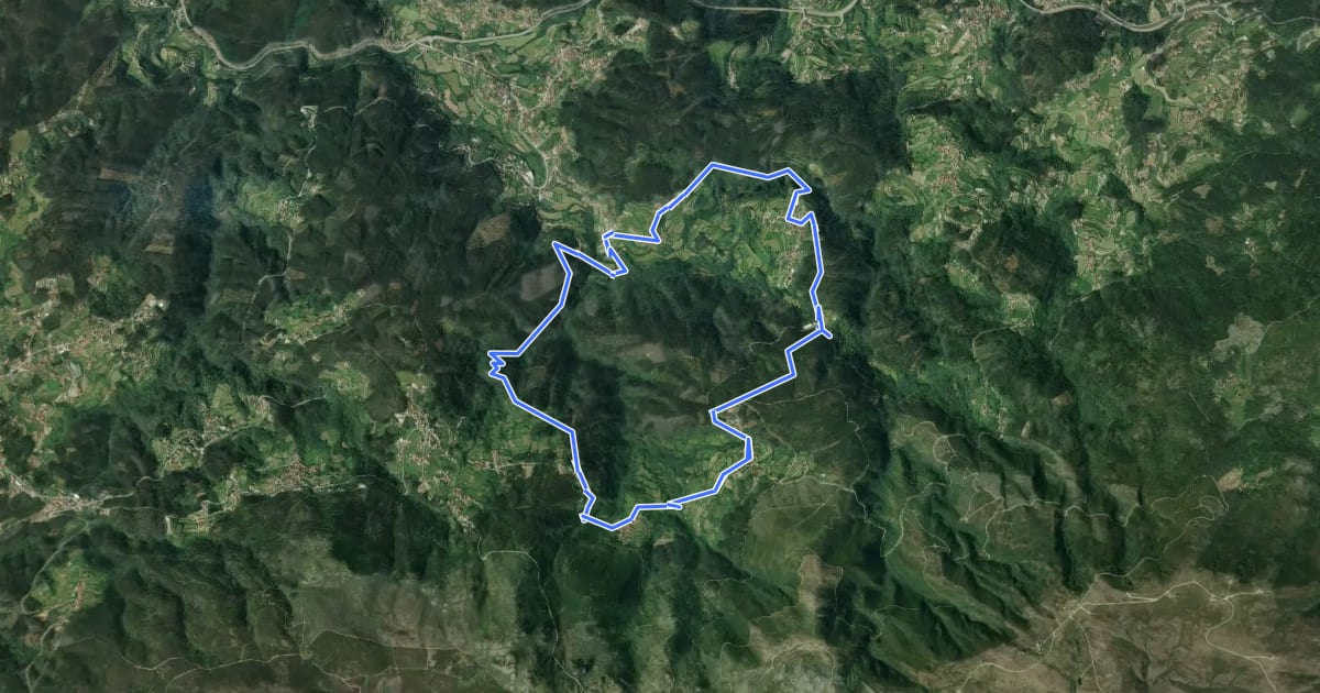 Маршрут Caminhos do Vale do Urtigosa на спутниковом снимке