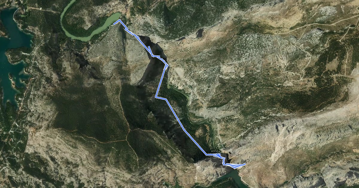 Маршрут Caminito del Rey на спутниковом снимке