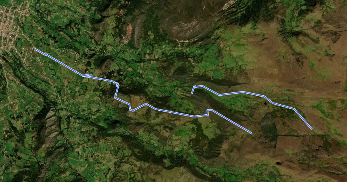 Маршрут Camino a la Ciudad de Piedra на спутниковом снимке