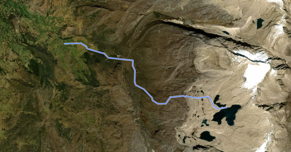 Маршрут Camino a la Laguna Grande de la Sierra на спутниковом снимке