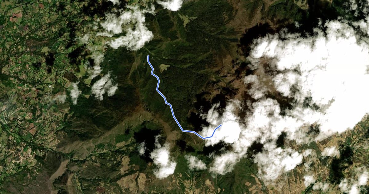 Маршрут Camino a Laguna Iguaque на спутниковом снимке