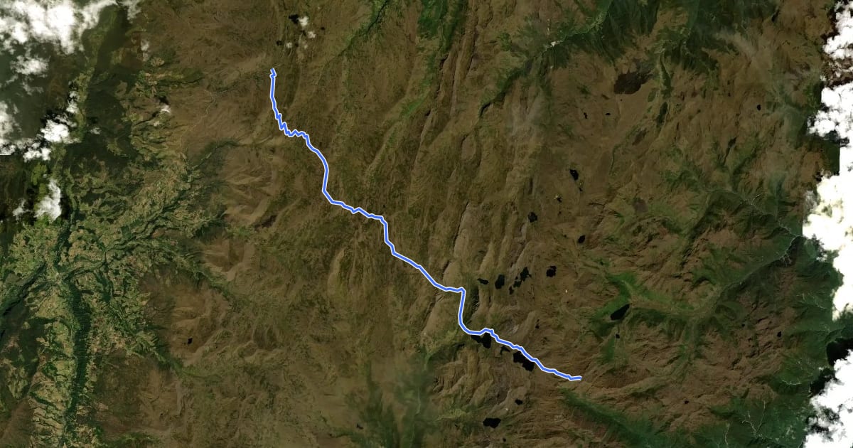 Маршрут Camino al Nevado del Sumapaz на спутниковом снимке