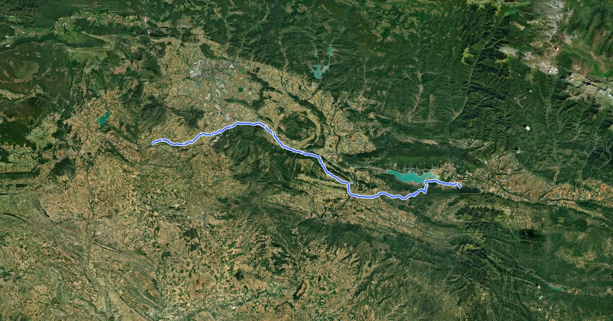Маршрут Camino Aragonés на спутниковом снимке