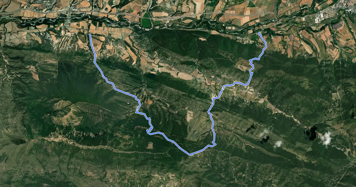 Маршрут Camino Aragonés por San Juan на спутниковом снимке