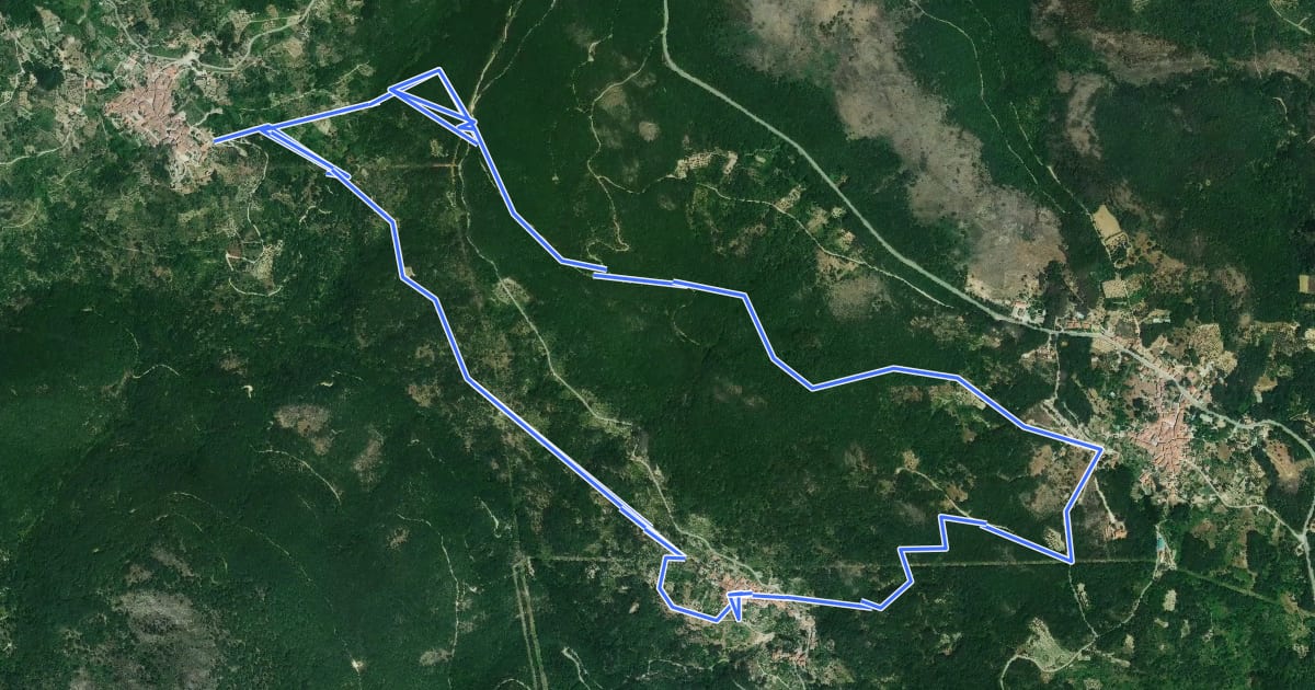 Маршрут Camino Asentadero-Bosque de los Espejos на спутниковом снимке