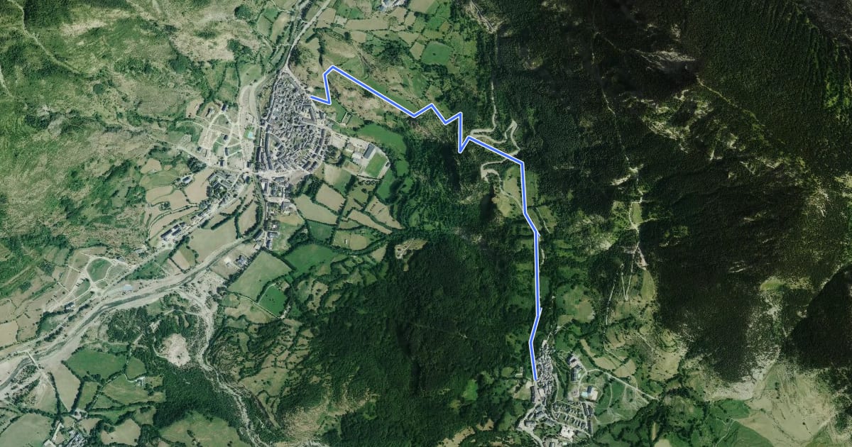 Маршрут Camino Benasque-Cerler на спутниковом снимке