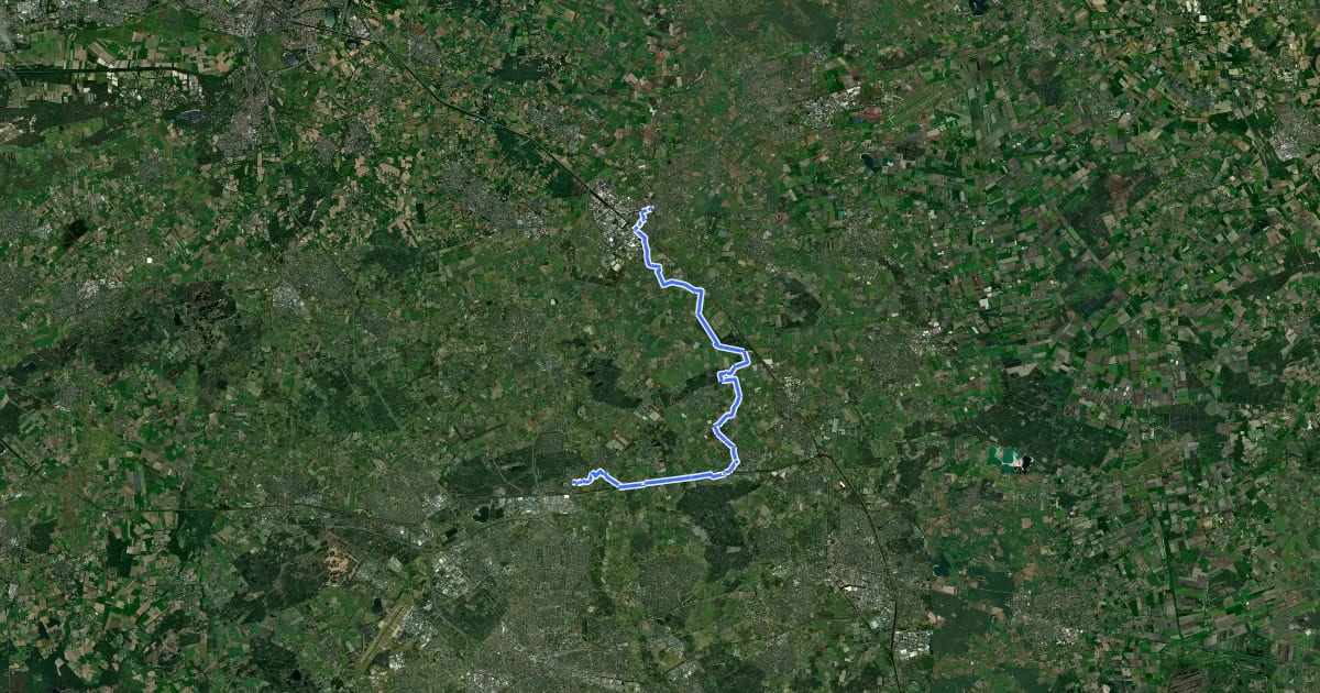 Маршрут Camino Brabant - R03: Veghel-Son en Breugel на спутниковом снимке