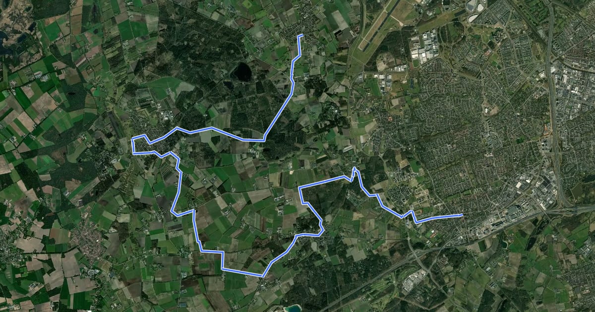 Маршрут Camino Brabant - R06: Veldhoven Dorp-Wintelre на спутниковом снимке