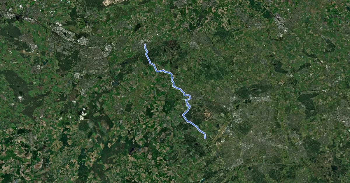 Маршрут Camino Brabant - R07: Wintelre-Oisterwijk на спутниковом снимке