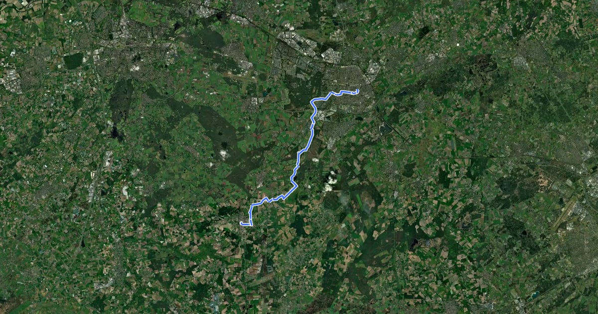 Маршрут Camino Brabant - R09: Tilburg-Baarle Hertog/NassaU на спутниковом снимке