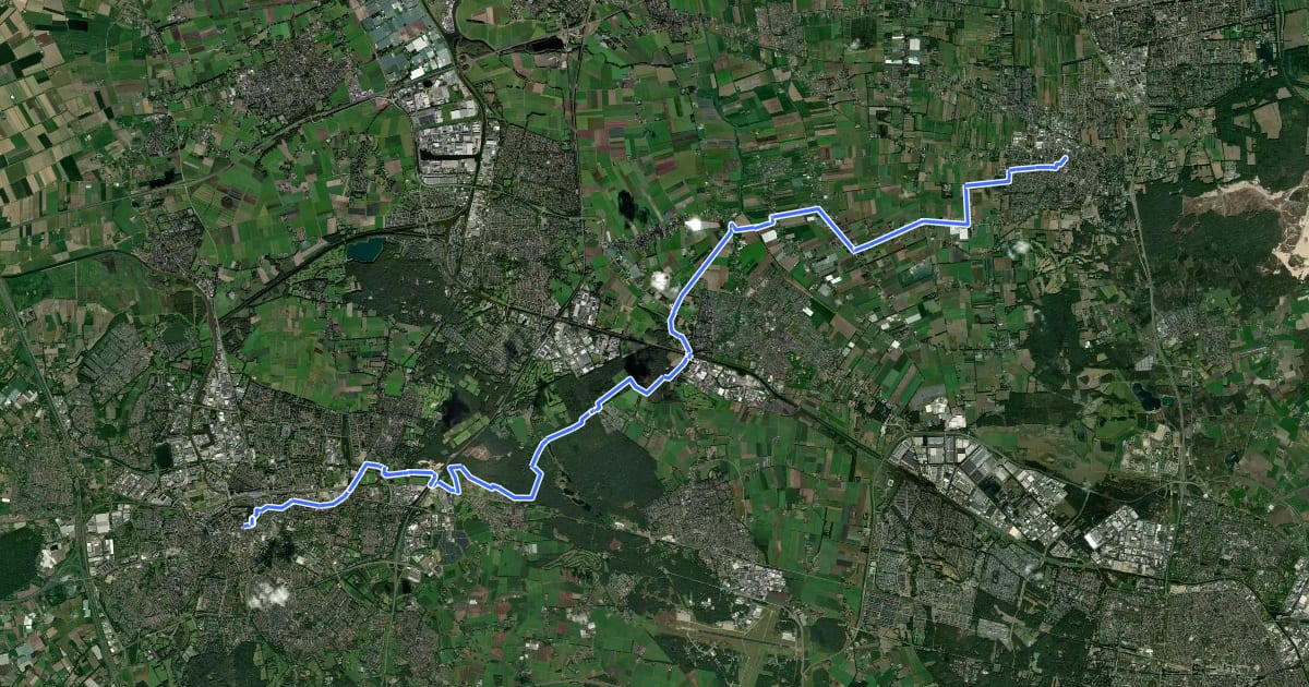 Маршрут Camino Brabant - R11: Breda-Kaatsheuvel на спутниковом снимке