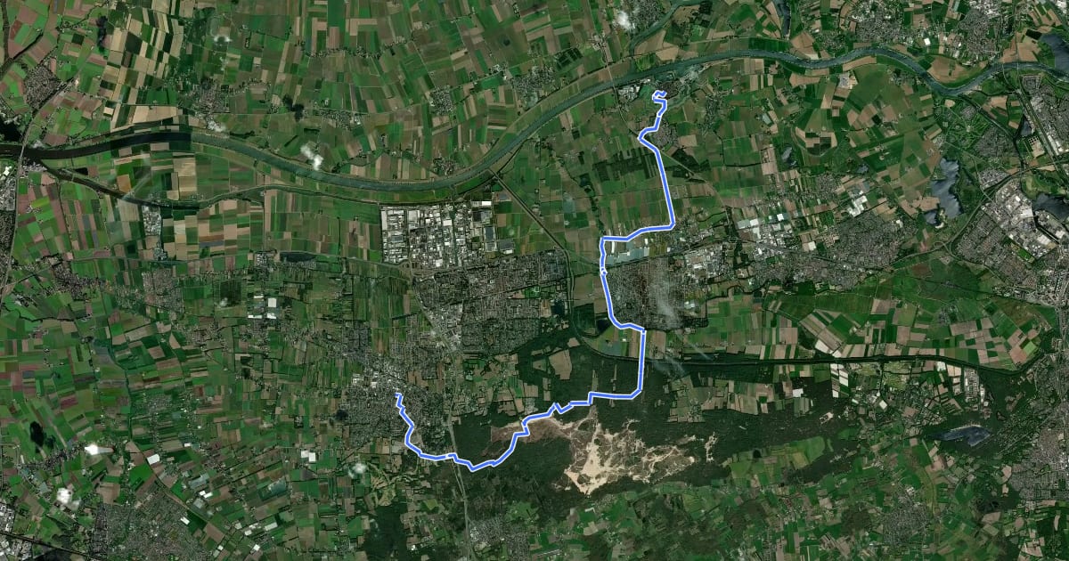 Маршрут Camino Brabant - R12: Kaatsheuvel-Heusden на спутниковом снимке