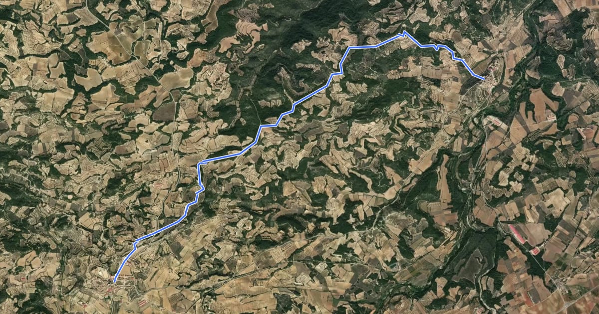 Маршрут Camino Cretas - Lledó на спутниковом снимке