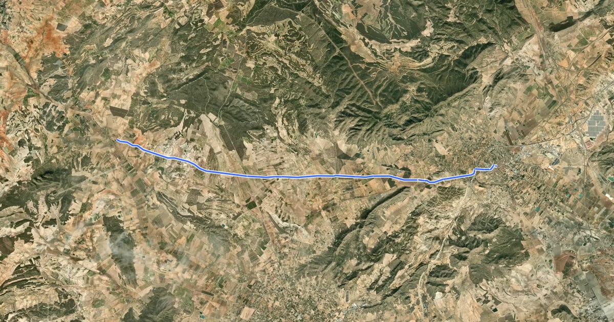 Маршрут Camino de Aníbal. Camino de Santiago del Sureste на спутниковом снимке