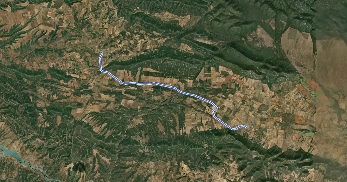 Маршрут Camino de Cabañeros - Etapa 1 на спутниковом снимке