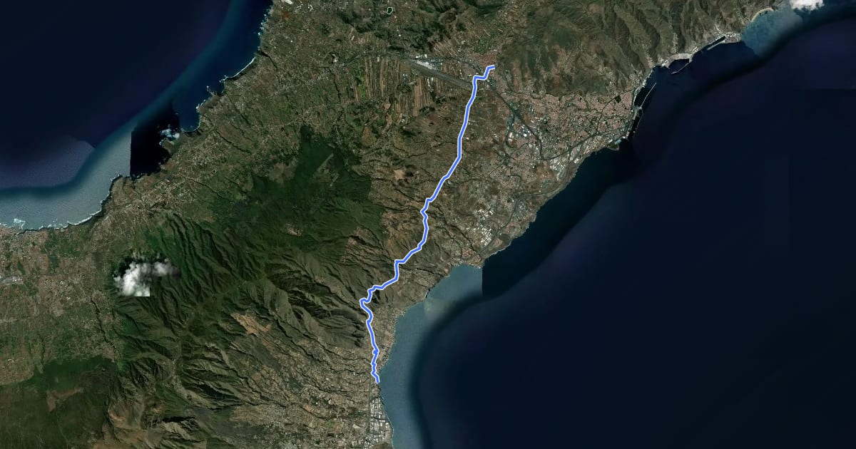 Маршрут Camino de Candelaria de La Laguna на спутниковом снимке