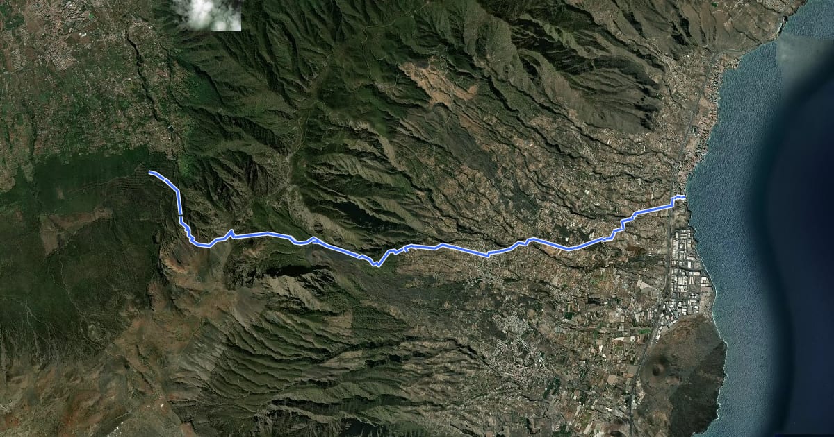 Маршрут Camino de Candelaria de La Orotava на спутниковом снимке