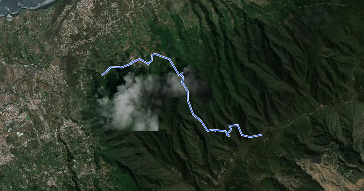 Маршрут Camino de Candelaria de Santa Ursula на спутниковом снимке
